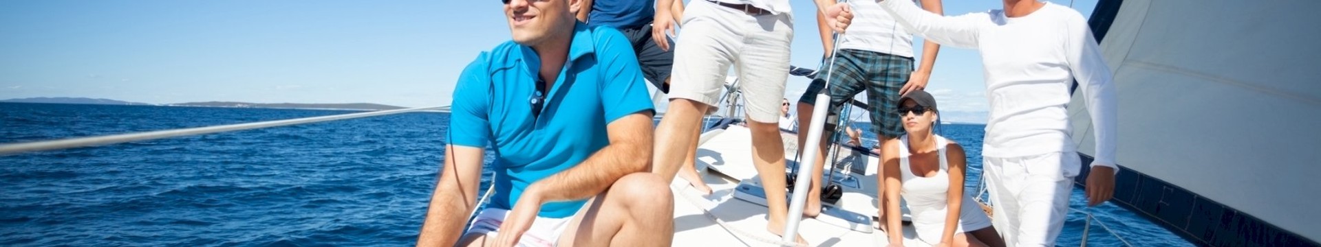 A group of men on a luxury yacht for a stag do