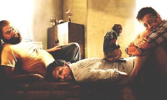 Three hungover men with a strange monkey on one of their backs. Explore Bangkok Stag Party ideas below: